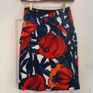 Anthropologie Moulinette Soeurs Skirt - Blue, White, Red flowers -size 4